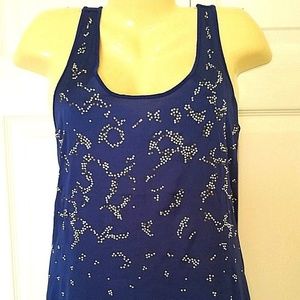 EXPRESS Tank Top Medium M Royal Blue Crystal
